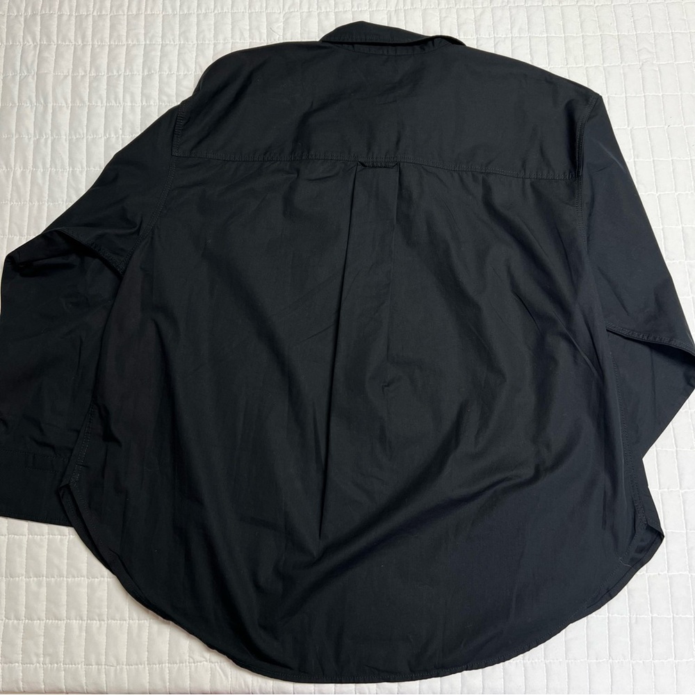 J. Crew Étienne Oversized Shirt Lightweight Oxford in Black Size Large NWT - Picture 9 of 9